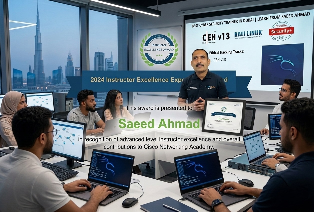 Professional CCNA and CCNP Training in Kenya by Cisco NetAcad Expert Best CCNA Training in Kenya - Saeed Ahmad CCNAGuru teaching Cisco networking courses